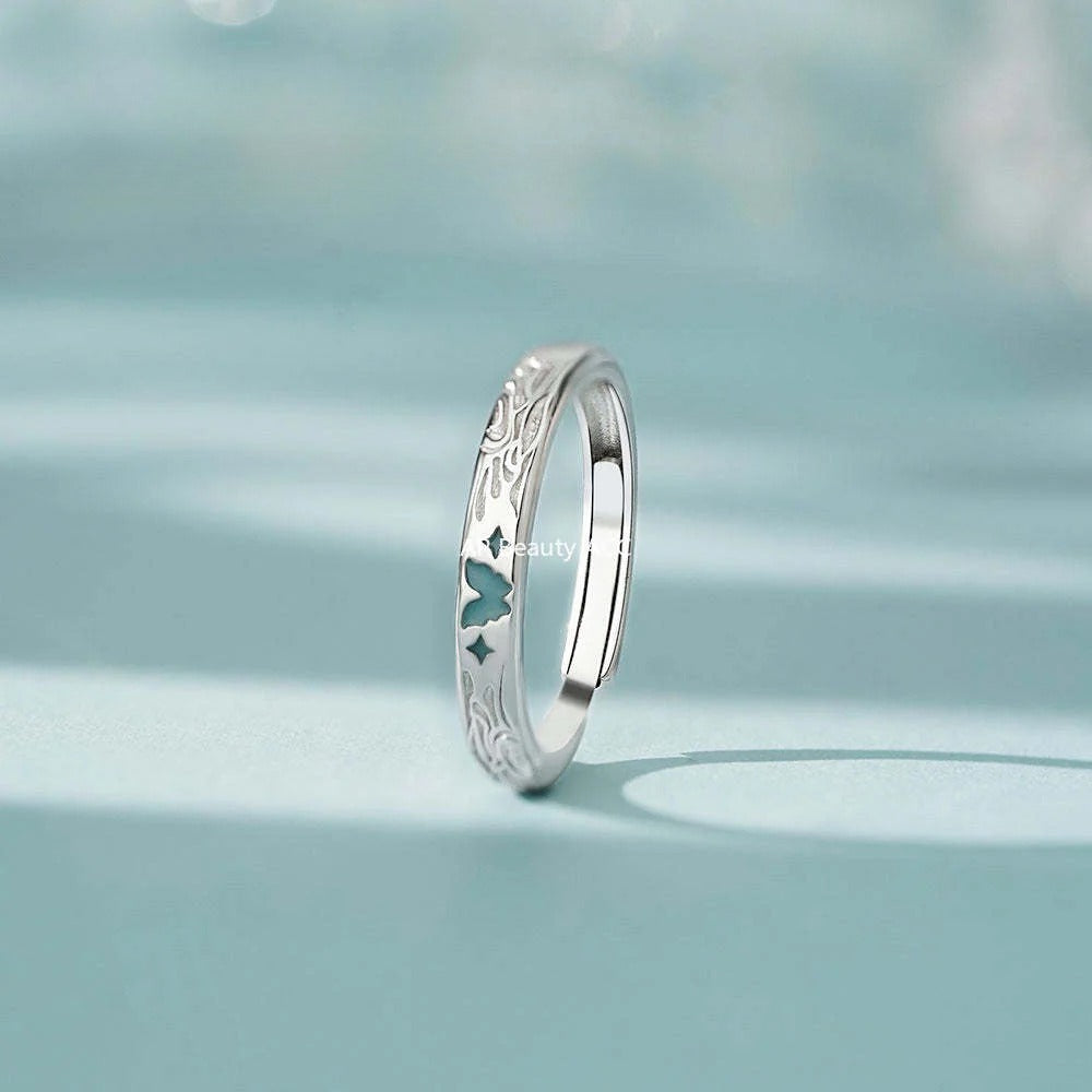 B관 - 999 실버 나비 야광 커플 반지 [YC4685R_1] 25.12-3