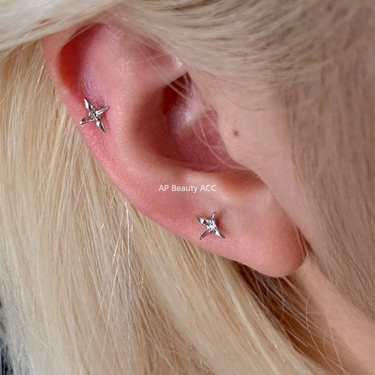 A관 - 925 실버 학 디자인 피어싱 귀걸이 [EH-4327] 25.12-1