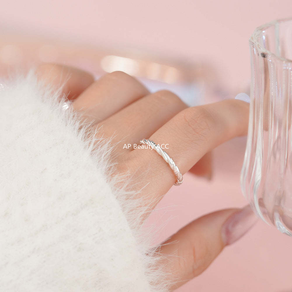 B관 - 925 실버 트위스트 씬 반지 [YC3302R_1] 25.12-3