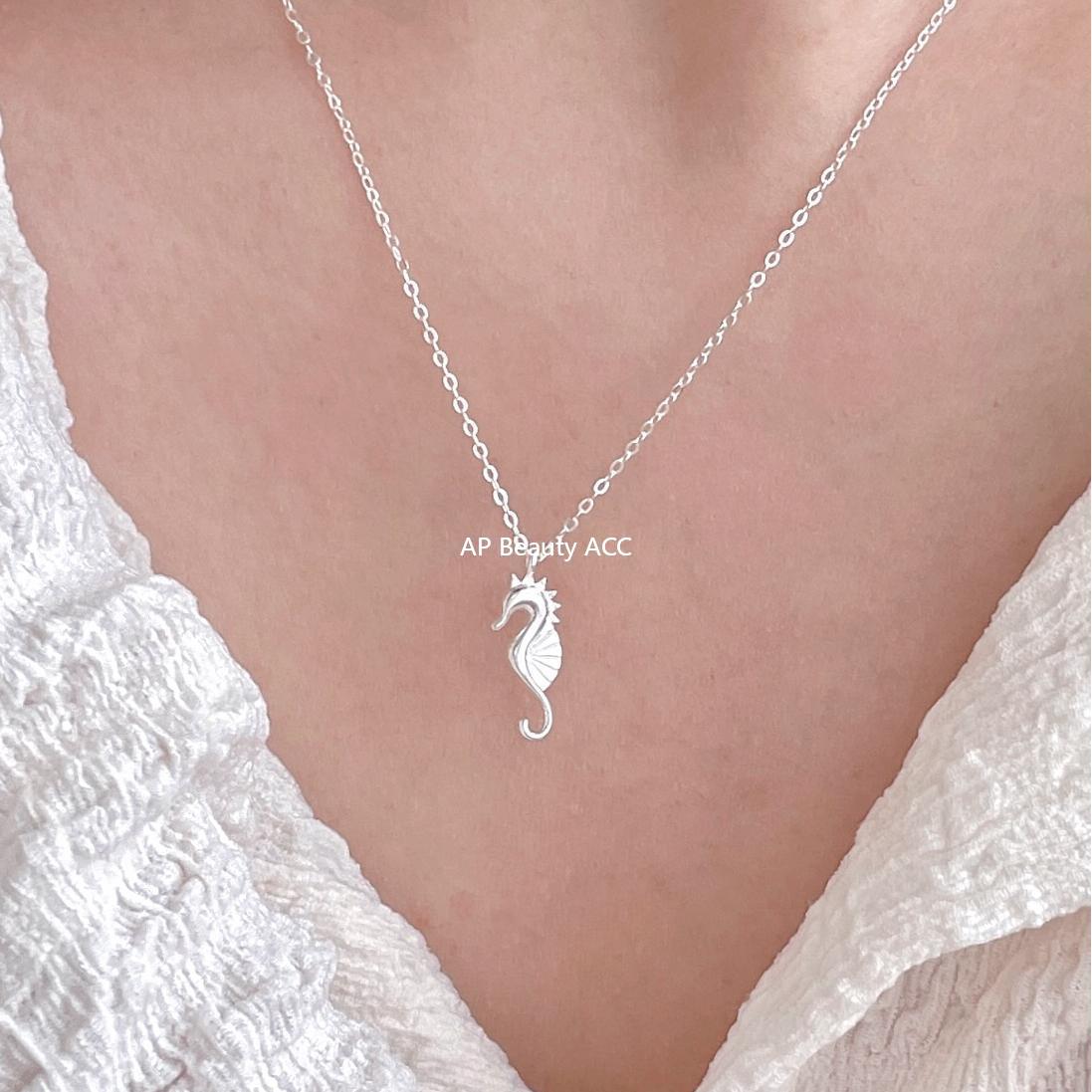 F관 - 925 실버 해마 펜던트 목걸이 [B1379] 25.10-2