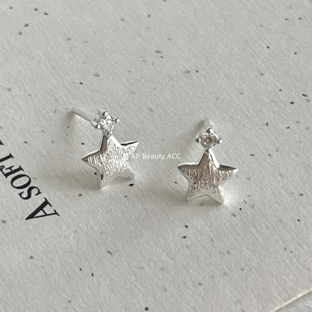 F관 - 925 실버 큐빅 별 모양 스터드 귀걸이 [C1417] 25.10-4