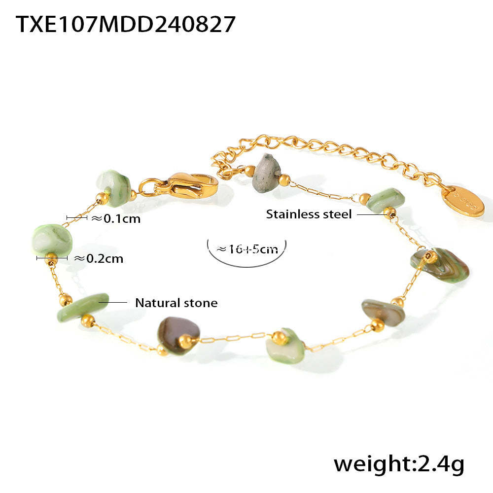 D관 - 캐주얼 럭셔리 천연석 수공예스테인리스 스틸 목걸이 팔찌 [TXP107-TXE107] 24.08-5