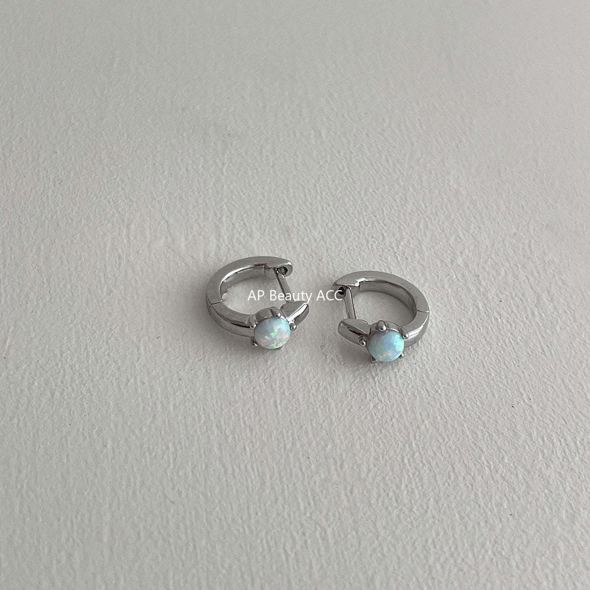 A관 - 티타늄 스틸 오팔 링형 일자침 귀걸이 [EH-4089] 25.10-4