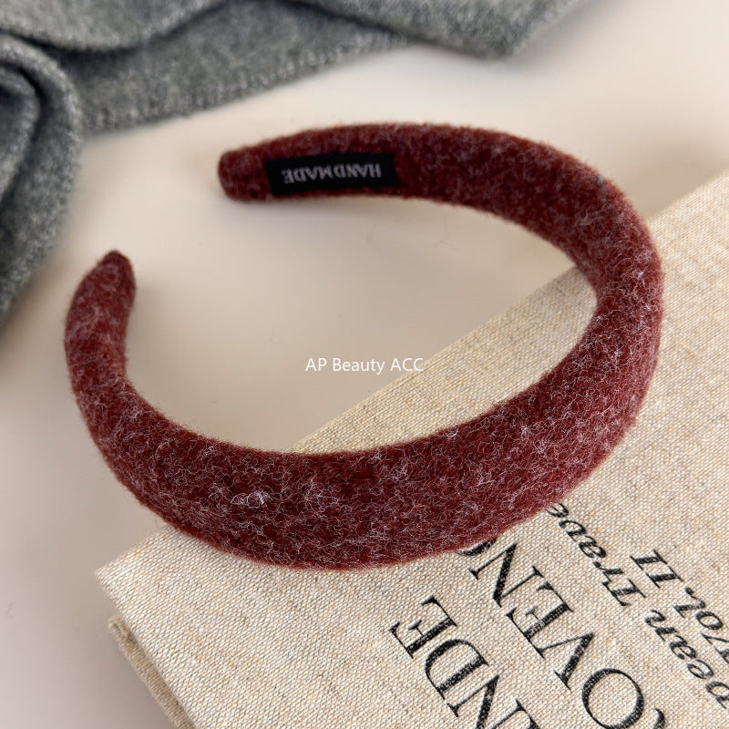 E관 - 겨울 컬러 펠트 패브릭 볼륨 머리띠 [26247-2] 25.11-2