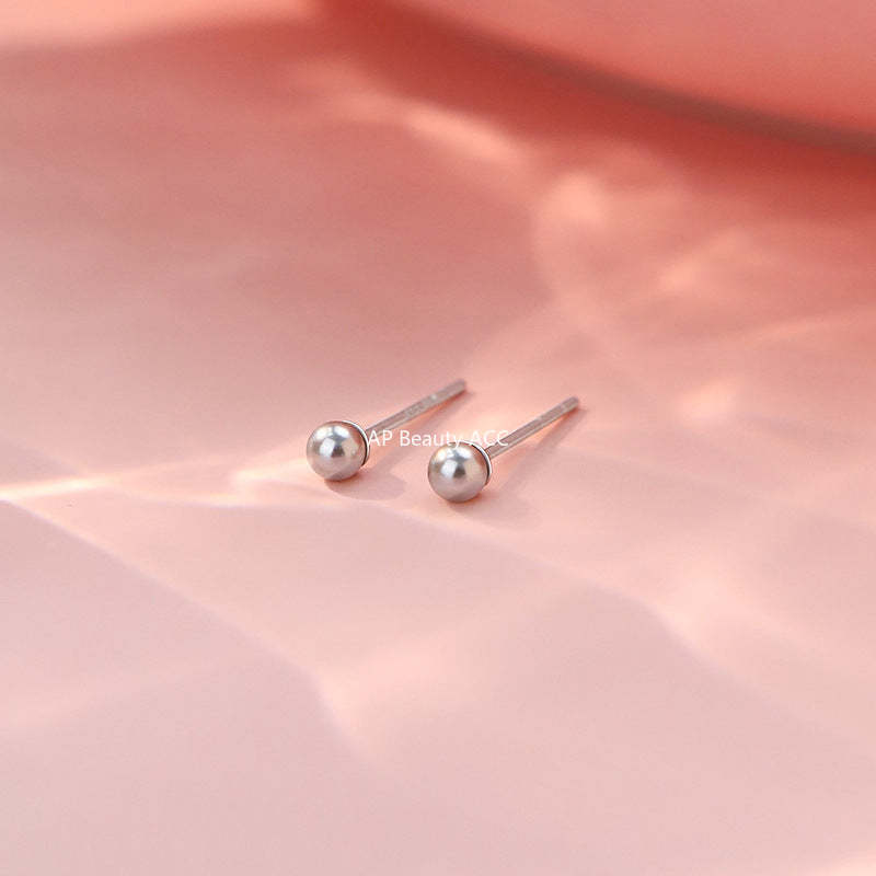 B관 - 999 실버 심플 진주 스터드 귀걸이 [YC7165E] 25.10-4