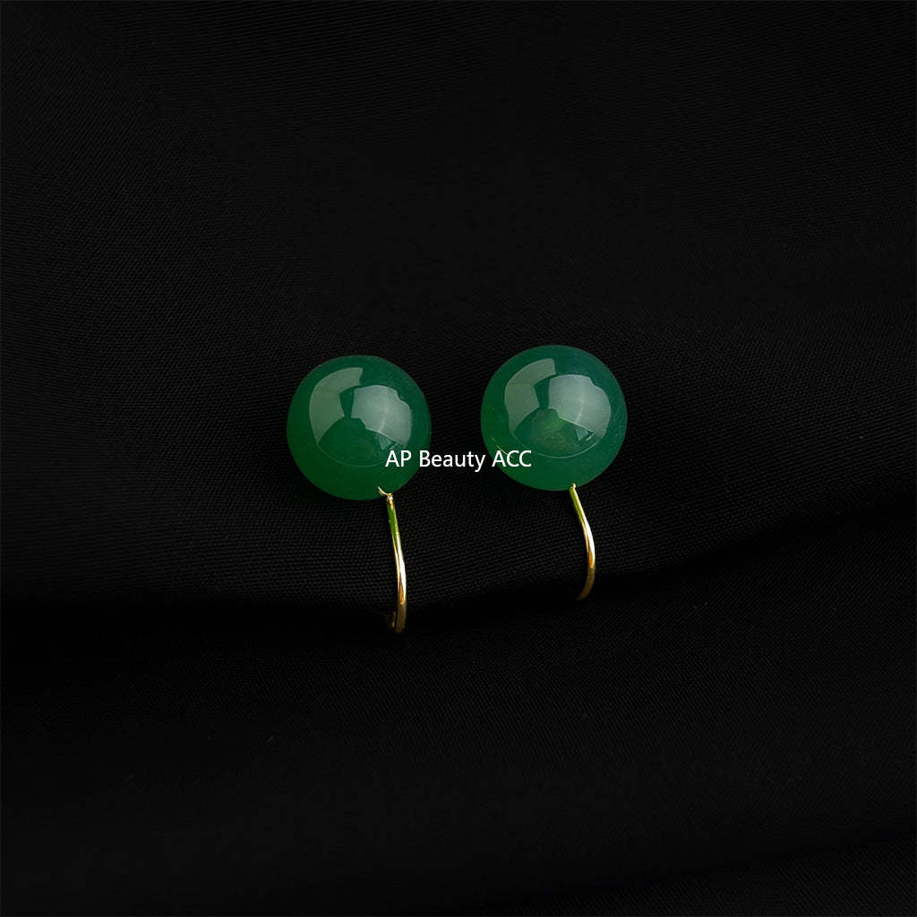 C관 - 18K 도금 에나멜 플라워 이어커프 귀걸이 [EJ0301S] 25.03-1