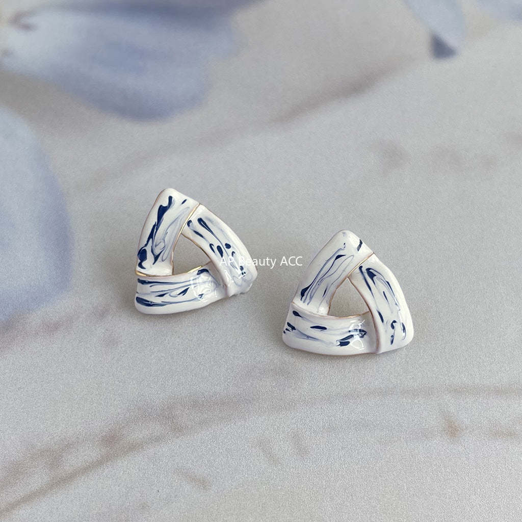 C관 - 청화백자 디자이너 독창적 인스타 감성 14K 도금 귀걸이 [4473-4476] 24.07-2