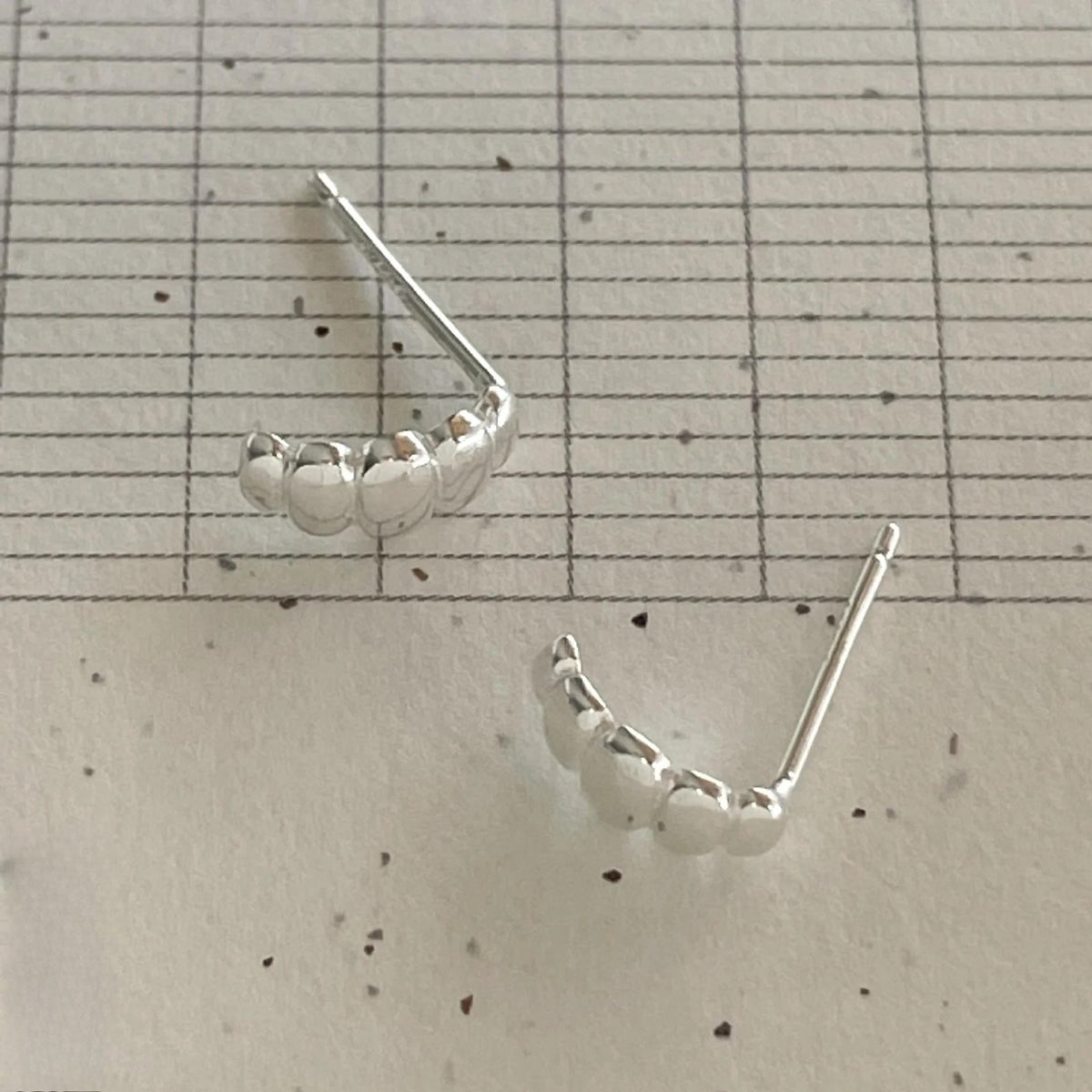 F관 - 925 실버 타원형 크루아상 모양 귀걸이 [C1376] 24.12-3