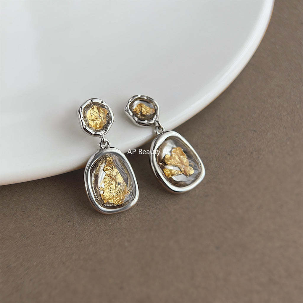 C관 - 디자이너 기하학 금박 핸드메이드 귀걸이 [3915] 24.05-5