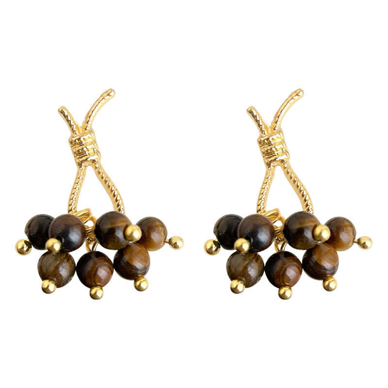 C관 - 호안석 매듭 핸드메이드 925 은침 귀걸이 [7146] 25.11-4