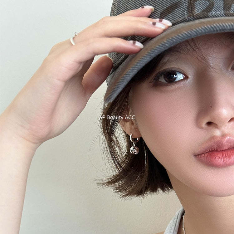 A관 - 큐빅 볼 펜던트 925 은침 링 귀걸이 [EH-4124] 25.12-2