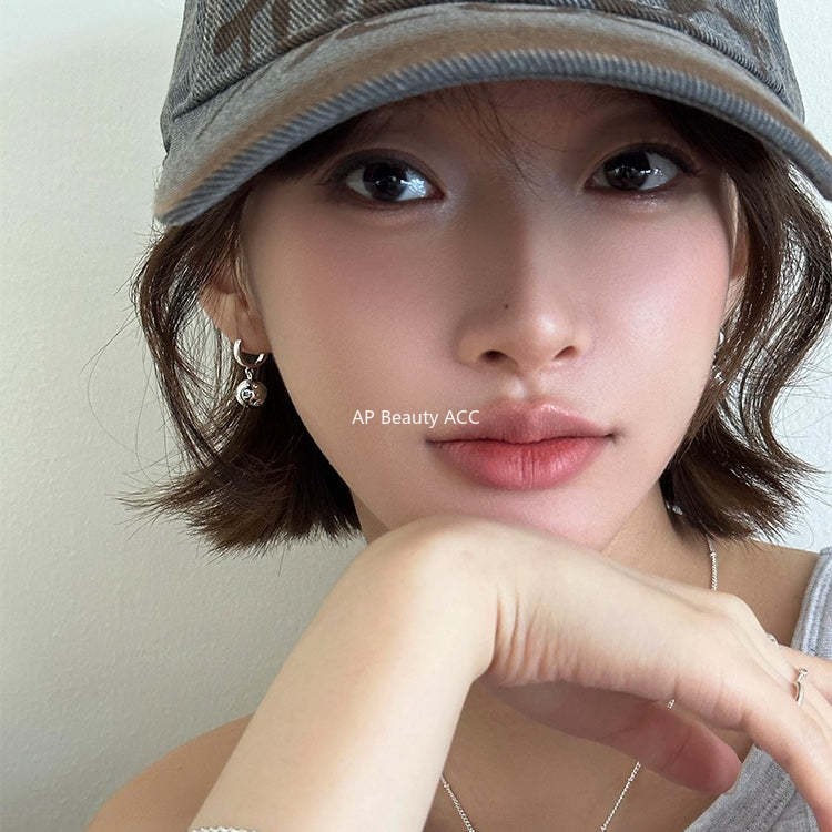 A관 - 큐빅 볼 펜던트 925 은침 링 귀걸이 [EH-4124] 25.12-2