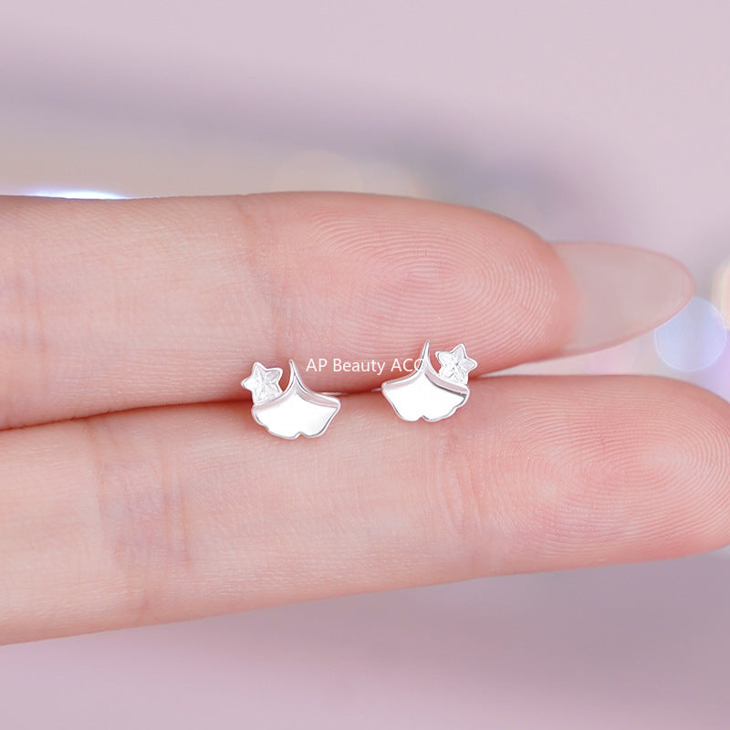 B관 - 999 실버 은행잎 별 디자인 귀걸이 [YC2023E_2] 25.10-3