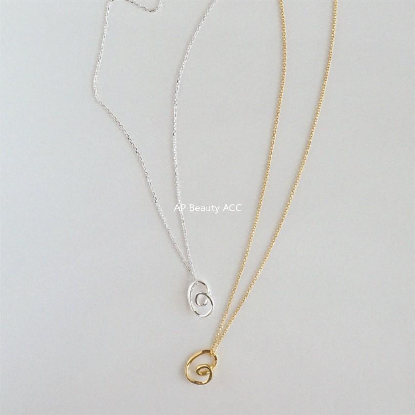 F관 - 925 실버 하트 라인 펜던트 목걸이 [B1221] 25.11-1