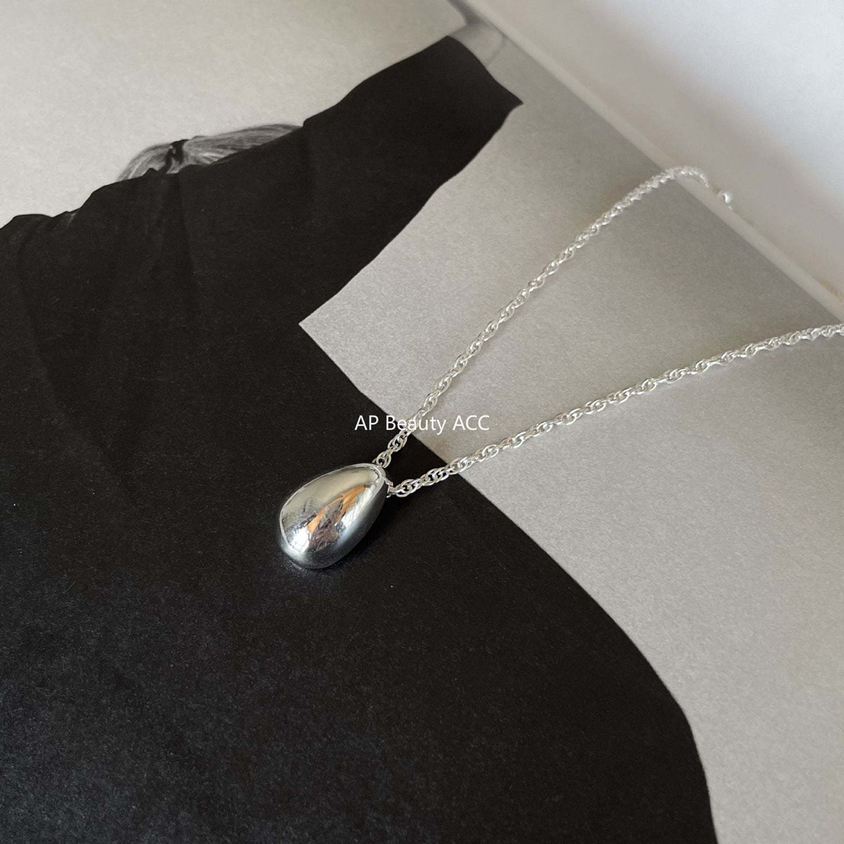 F관 - 925 실버 물방울 디자인 목걸이 [B1170] 25.12-3