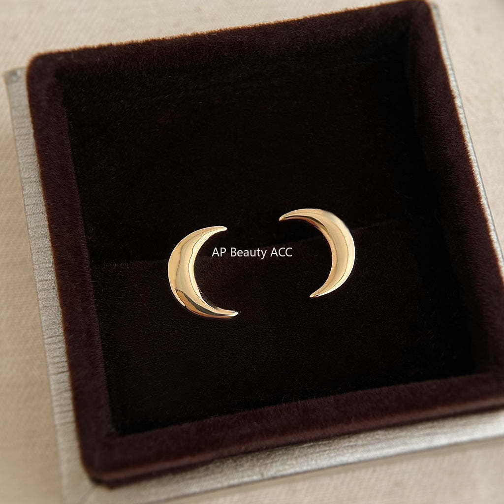 C관 - 초승달 디자인 14K 도금 925 은침 미니멀 귀걸이 [5687] 25.03-2