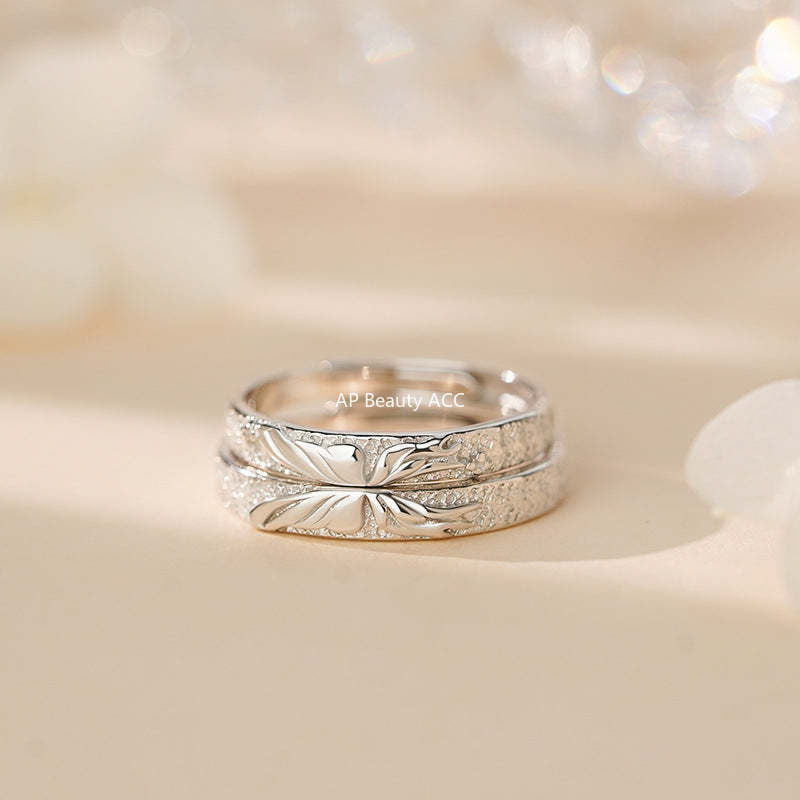 B관 - 999 실버 나비 펀칭 디자인 커플 반지 [YC3035R_1] 25.10-5