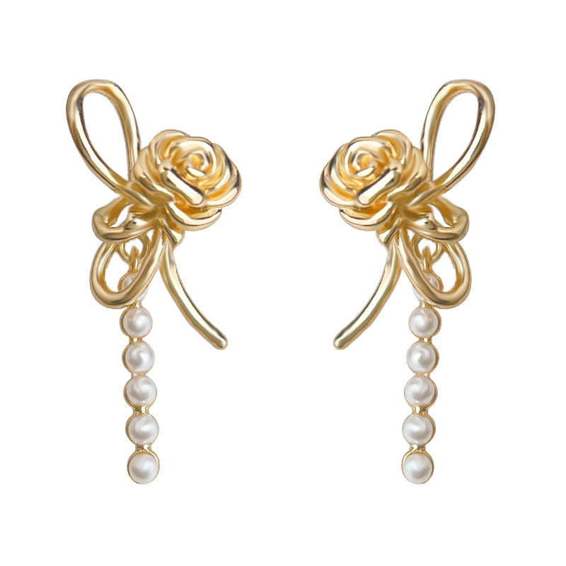 C관 - 925 은침 핸드메이드 플라워 매듭 진주 귀걸이 [6964] 25.10-4