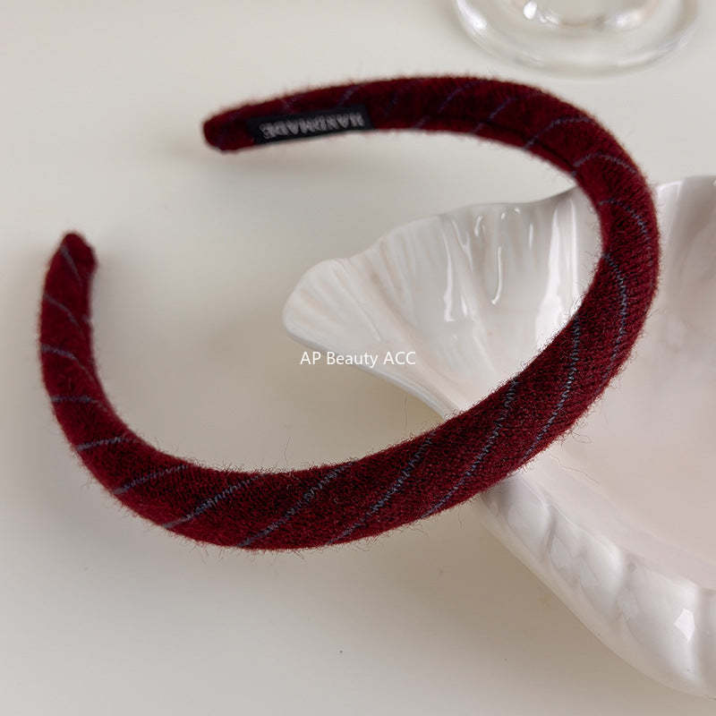 E관 - 사선 스트라이프 니트 울 머리띠 곱창 헤어밴드 [27523] 25.09-4