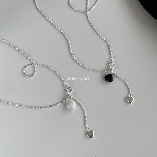 A관 - 925 실버 슬라이드 하트 펜던트 목걸이 [XL-1222] 25.11-1