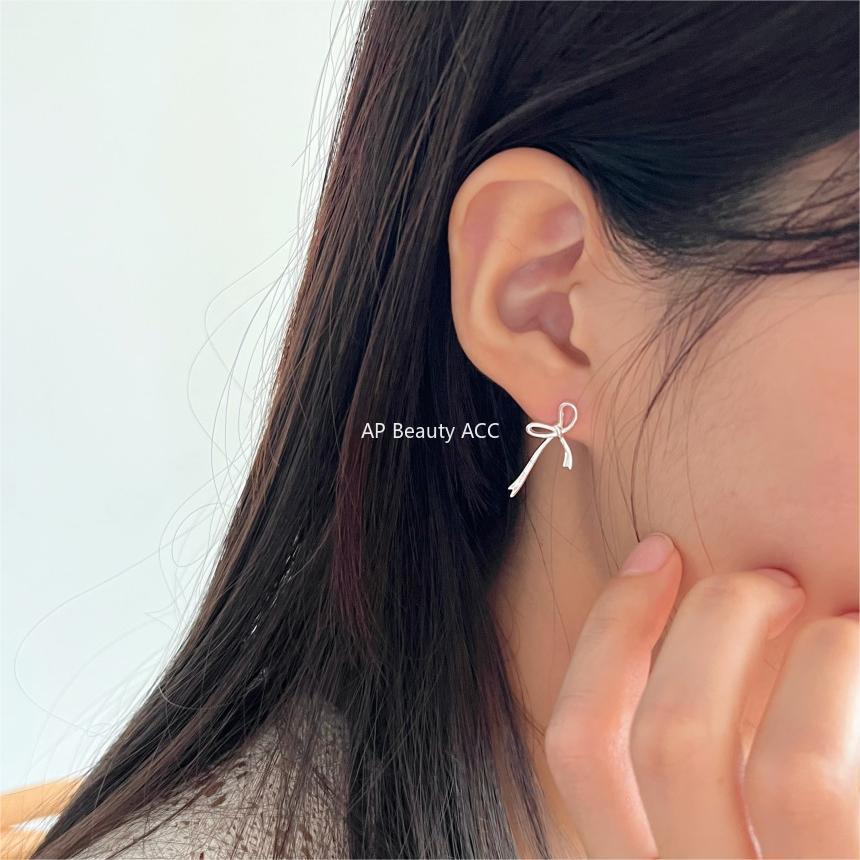 F관 - 925 실버 리본 귀걸이 [C1250] 25.08-1