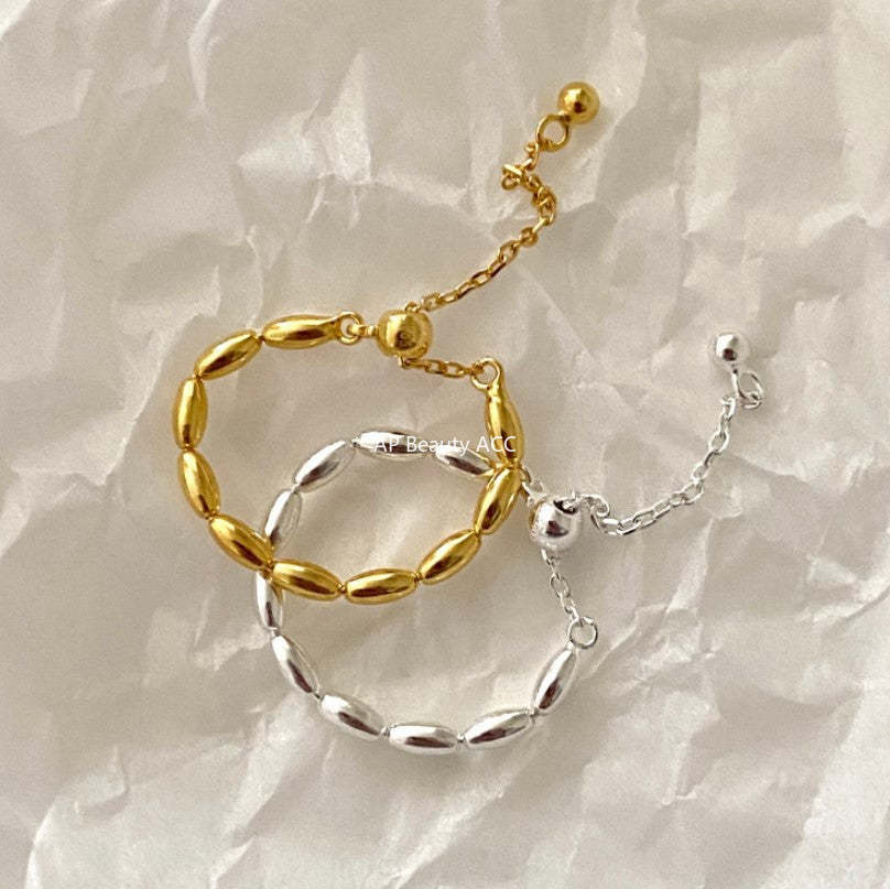 F관 - 925 실버 올리브 비즈 반지 [J1621] 25.12-1