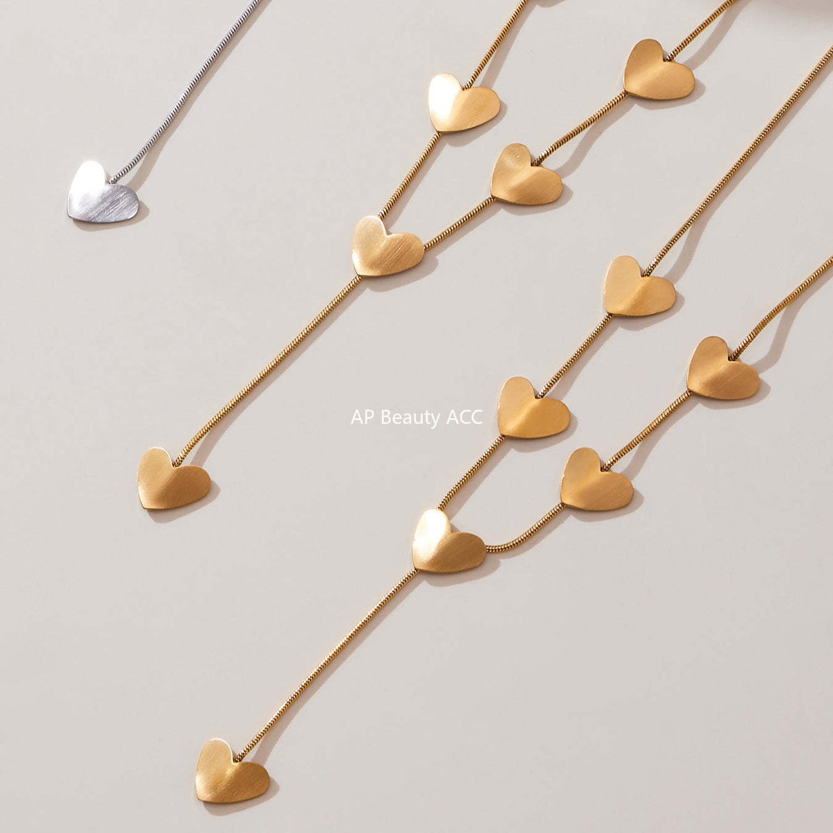 D관 - 스테인리스 스틸 Y자형 하트 펜던트 목걸이 [P1305] 25.10-4