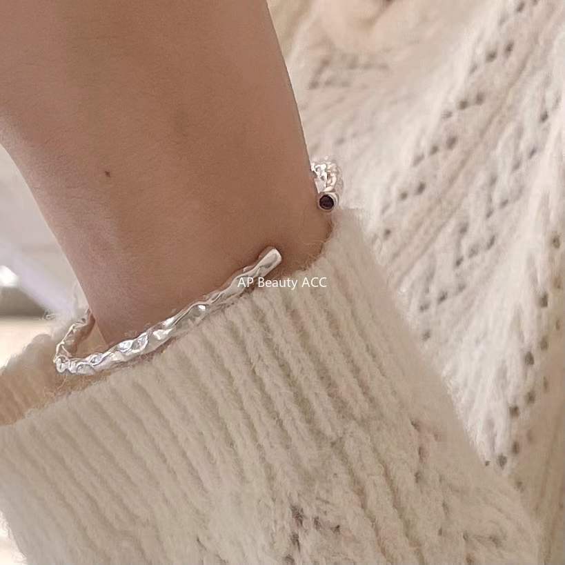 F관 - 925 실버 무광 비정형 오픈형 팔찌 [A255] 25.12-1