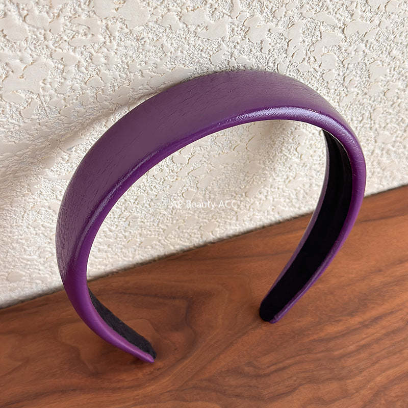E관 - 퍼플 유광 가죽 볼륨 머리띠 [27812] 25.12-3