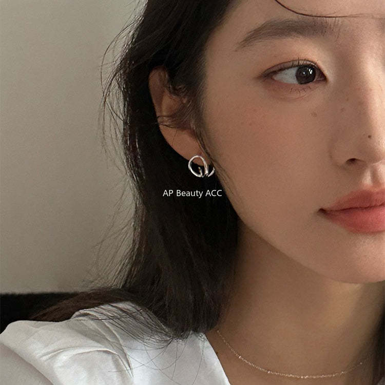 A관 - 기하학 크로스 라인 비정형 귀걸이 [EH-4410] 25.12-1