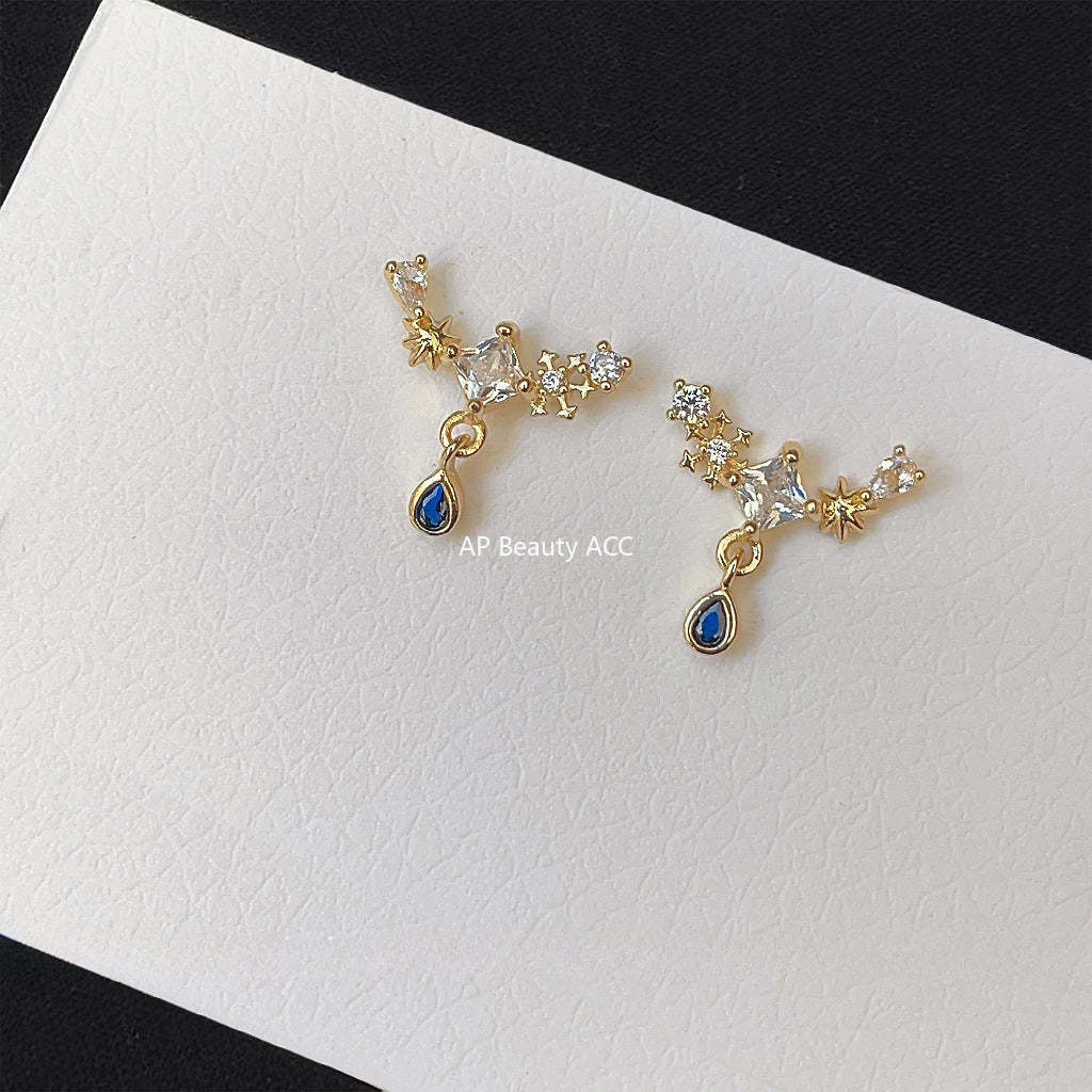 C관 - 미니 큐빅 아치형 은침 귀걸이 간결하고 고급스러운 귀걸이 [1651] 24.04-1