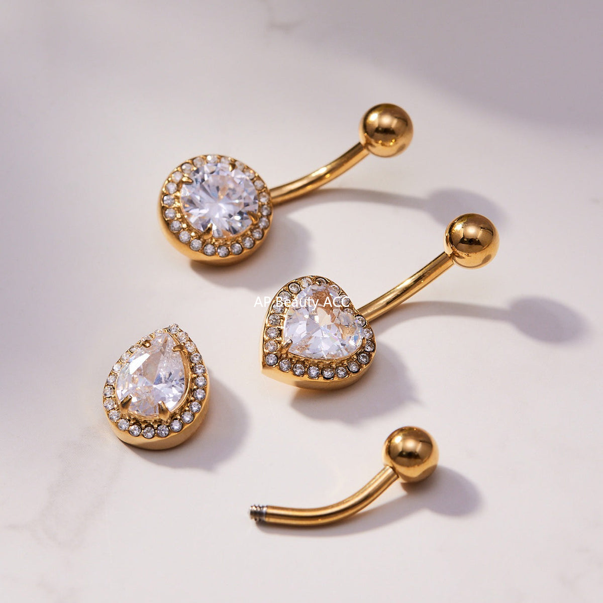 D관 - 스테인리스 큐빅 나비 하트 체리 물방울 18K 도금 피어싱 귀걸이 [H001] 25.11-2