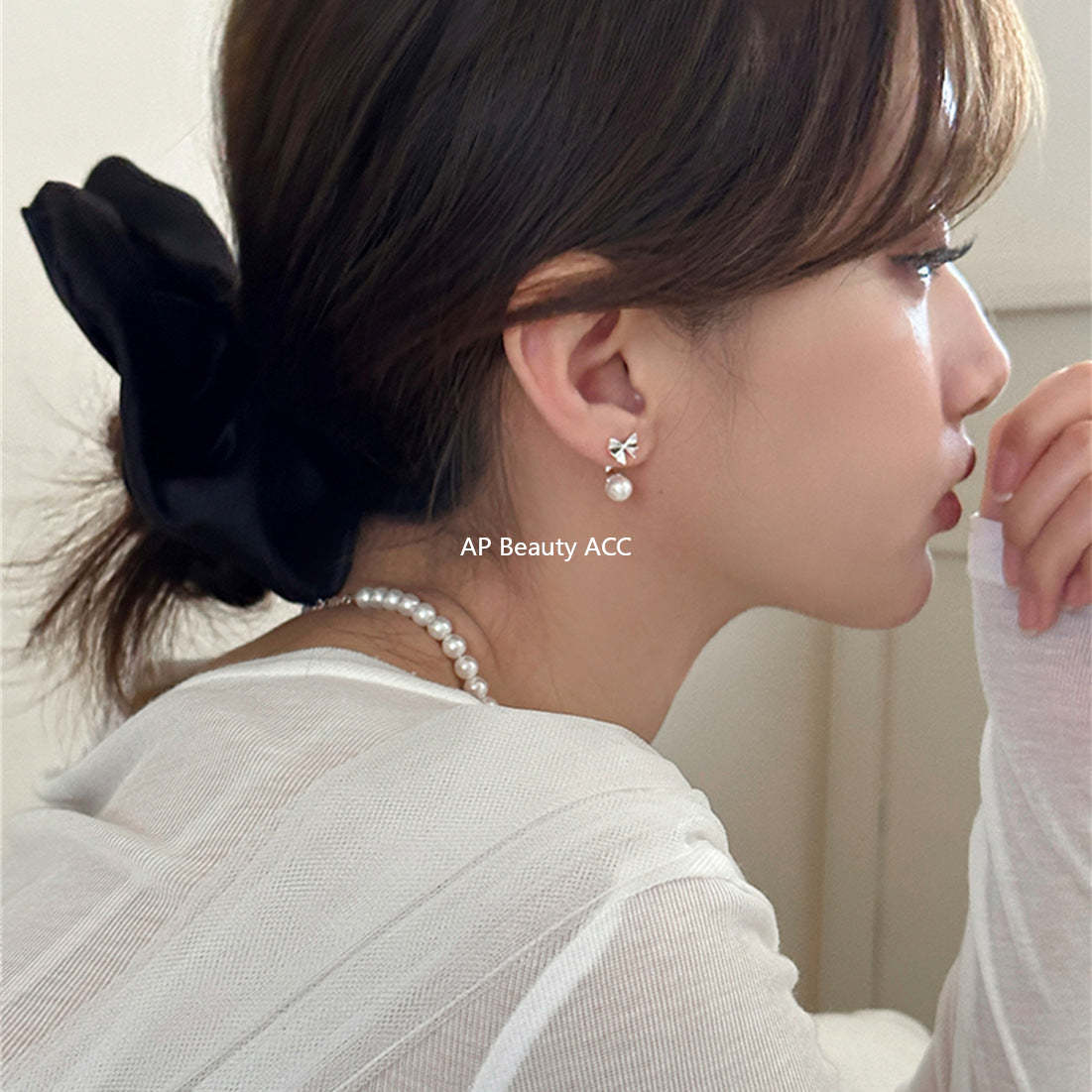 A관 - 925 은침 리본 진주 귀걸이 [EH-3727] 25.06-4