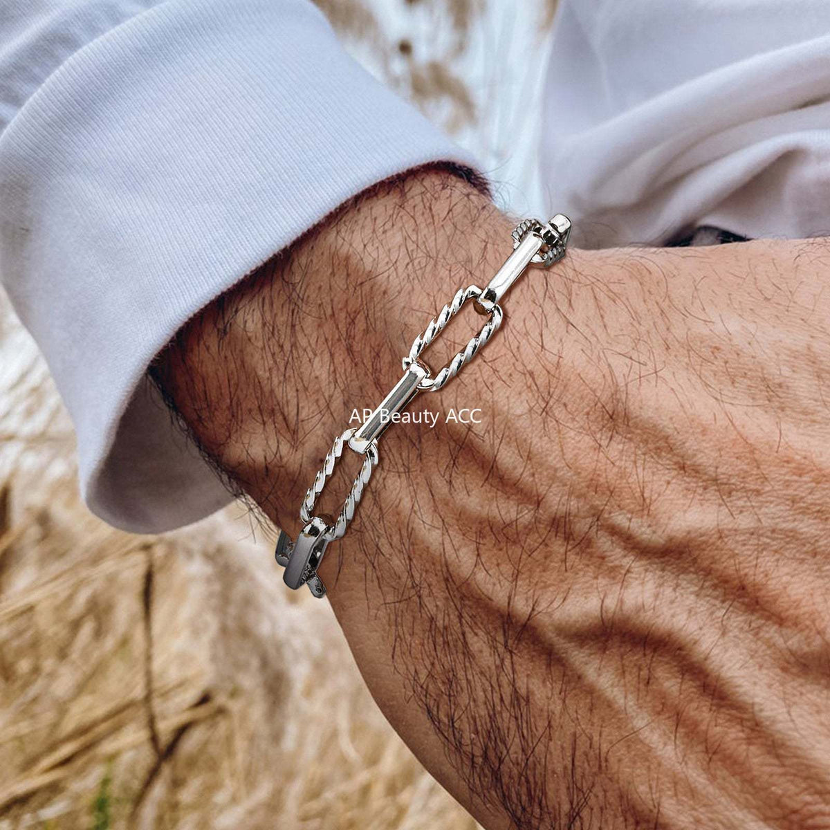 G관 - 스테인리스 스틸 핸드메이드 체인 팔찌 [BR-1705] 25.10-5