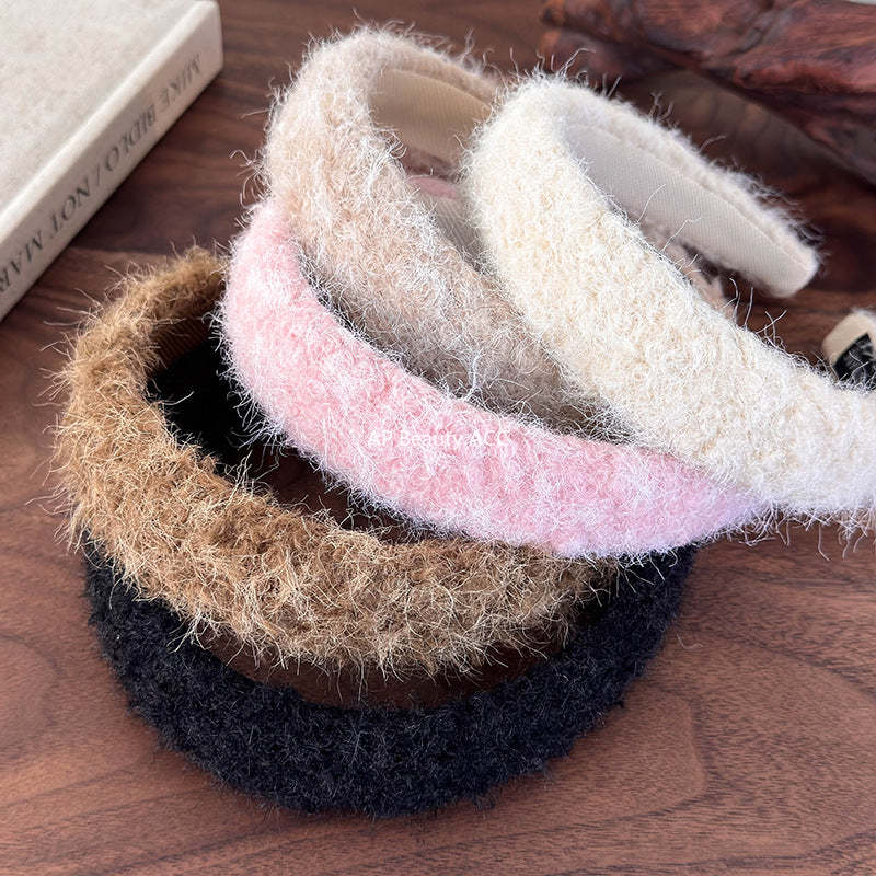 E관 - 가을 겨울 컬러 퍼 양털 머리띠 [26149] 25.12-1