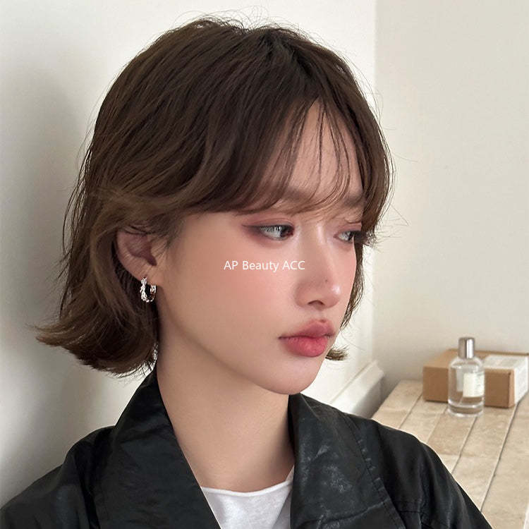 A관 - 비정형 텍스처 925 은침 링 귀걸이 [EH-4315] 25.12-2