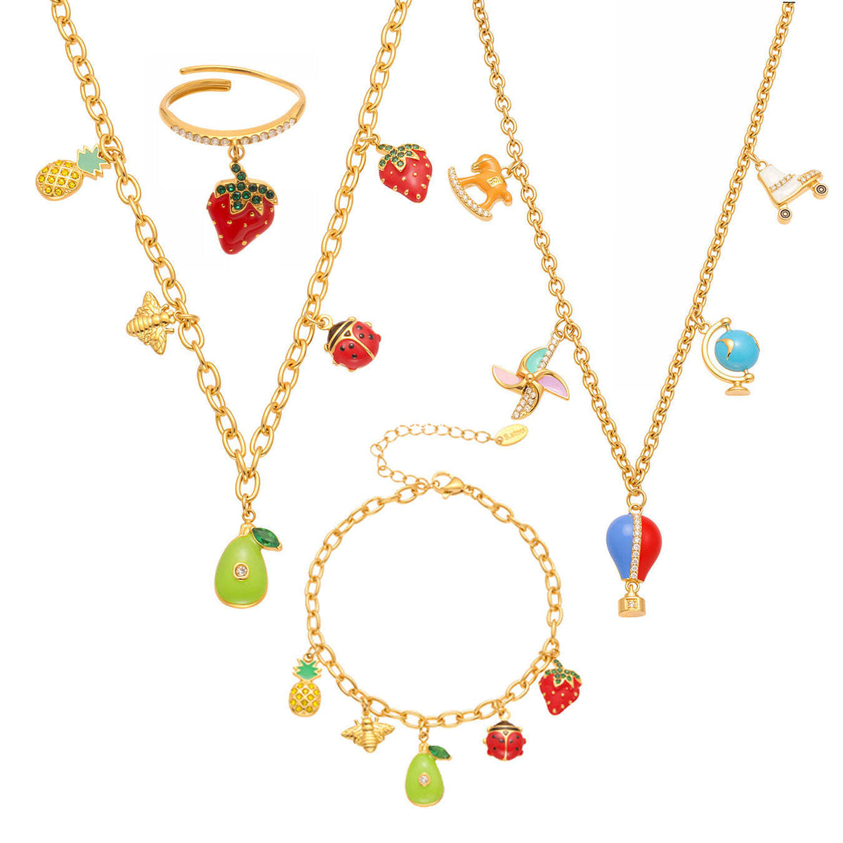 D관 - 스테인리스 스틸 큐빅 과일 열기구 지구본 펜던트 목걸이 팔찌 반지 [TXP422] 25.10-4