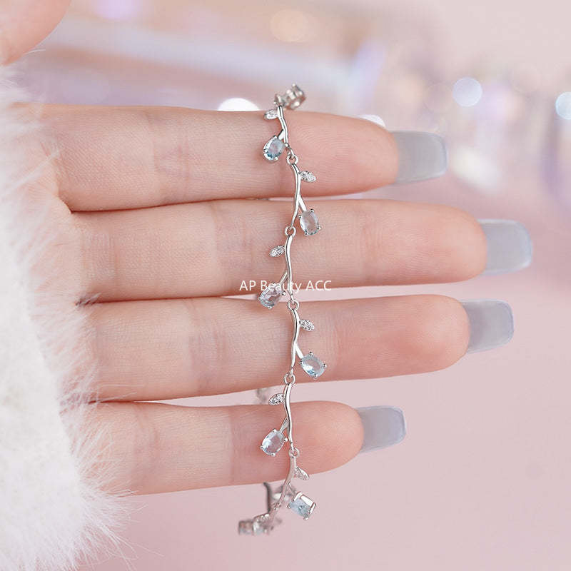 B관 - 925 실버 플라워 덩굴 큐빅 팔찌 [YC4383SL_1] 25.09-4