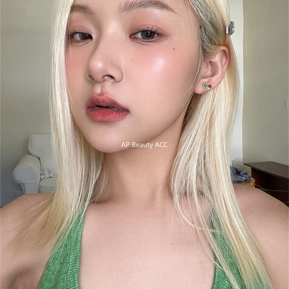 A관 - 925 은침 클로버 버섯 디자인 귀걸이 [EH-4232] 25.10-3