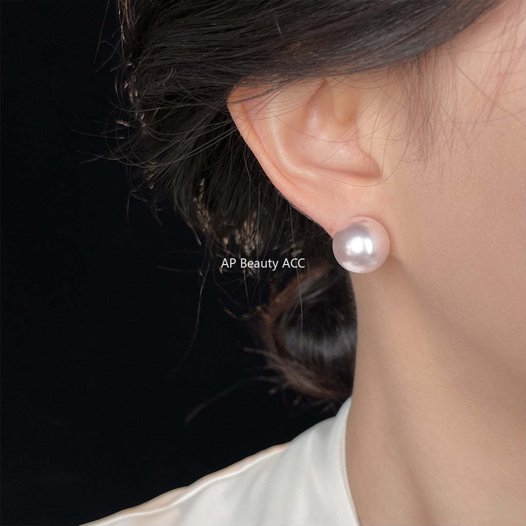 C관 - 로즈컬러 글라스 진주 925 은침 귀걸이 [6714-6718] 25.09-1