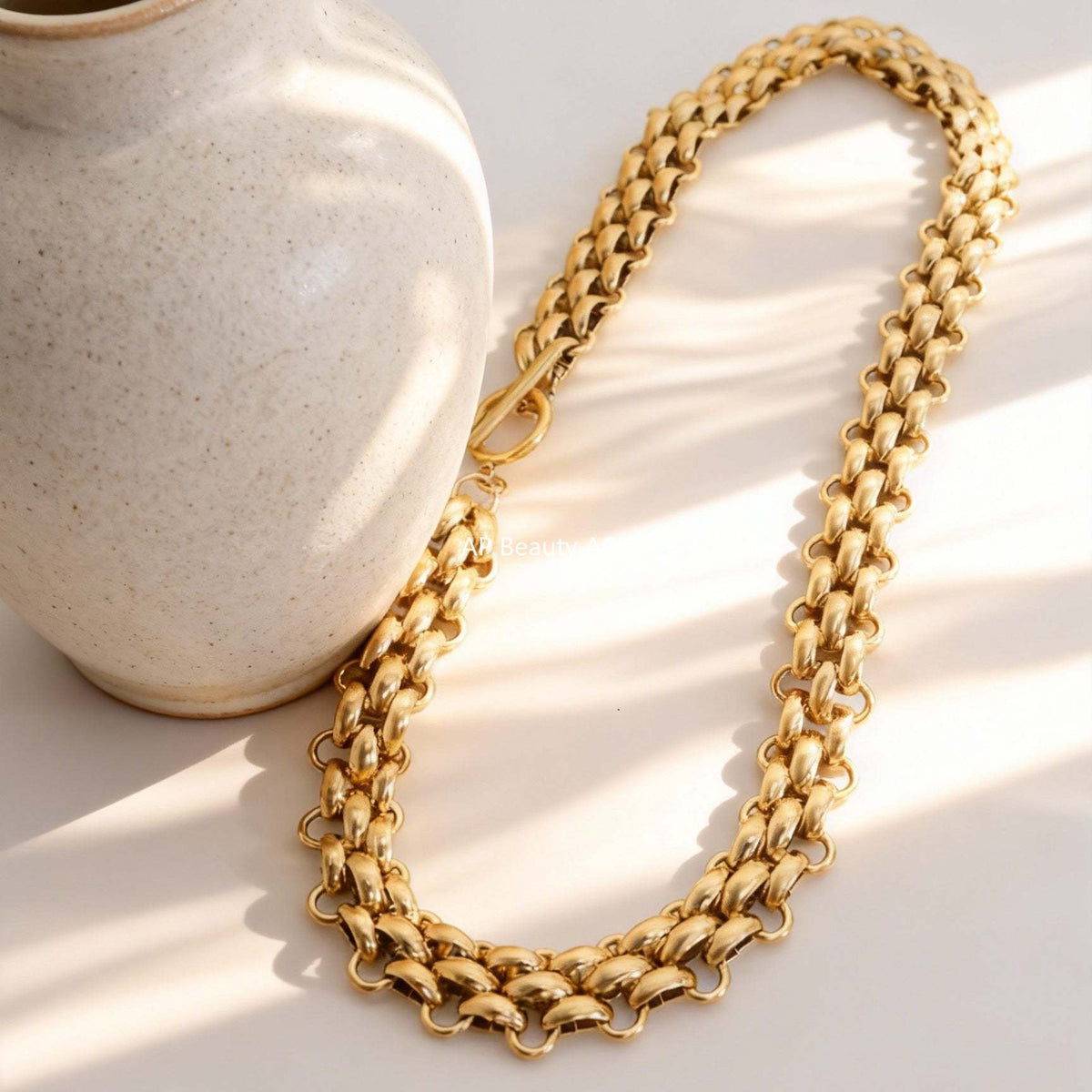 D관 - OT 고리 볼드 체인 18K 도금 스테인리스 스틸 목걸이 팔찌 [P1441] 25.12-2