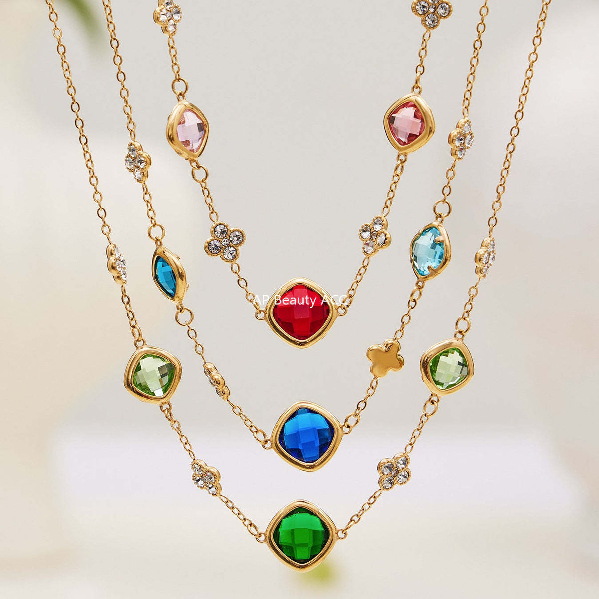 D관 - 스테인리스 스틸 둥근 사각 컷팅 큐빅 목걸이 귀걸이 팔찌 [TXP509] 25.12-1