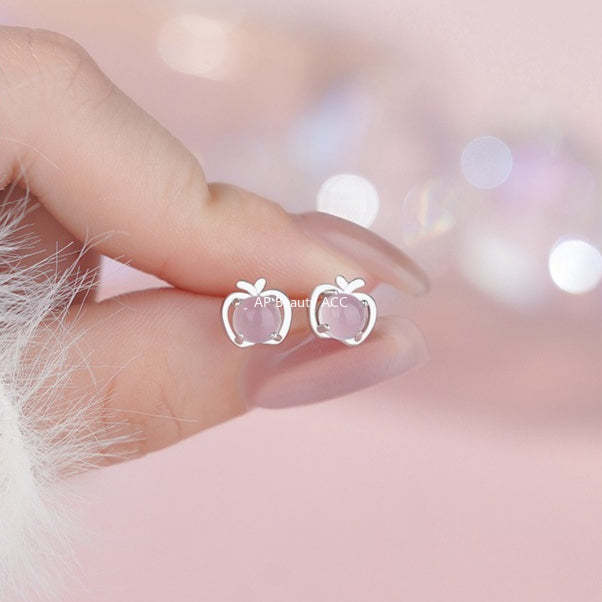 B관 - 과일 사과 모양 999 실버 귀걸이 [YC5016E_1] 25.11-3