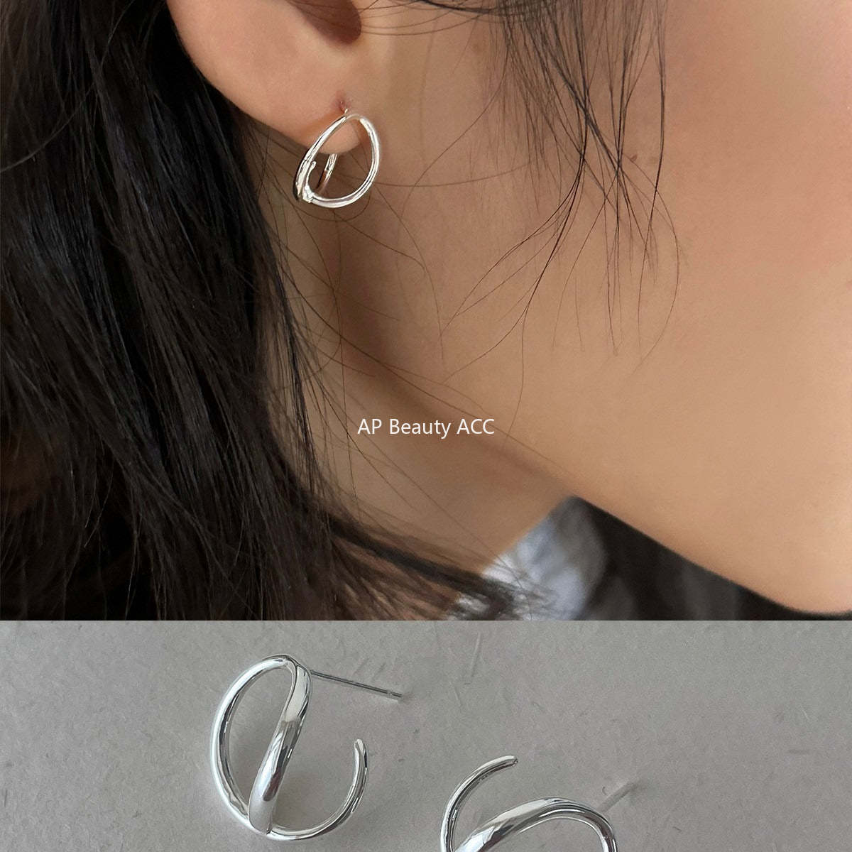 A관 - 기하학 크로스 라인 비정형 귀걸이 [EH-4410] 25.12-1