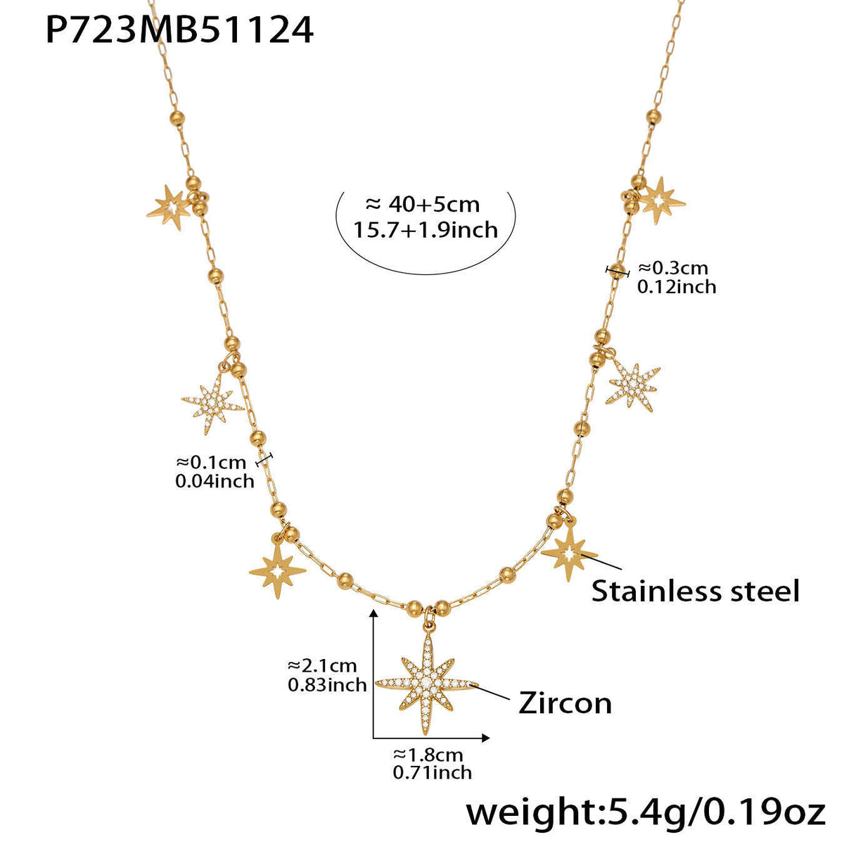 D관 - 스테인리스 스틸 진주 큐빅 펜던트 18K 도금 목걸이 [P732] 25.11-4