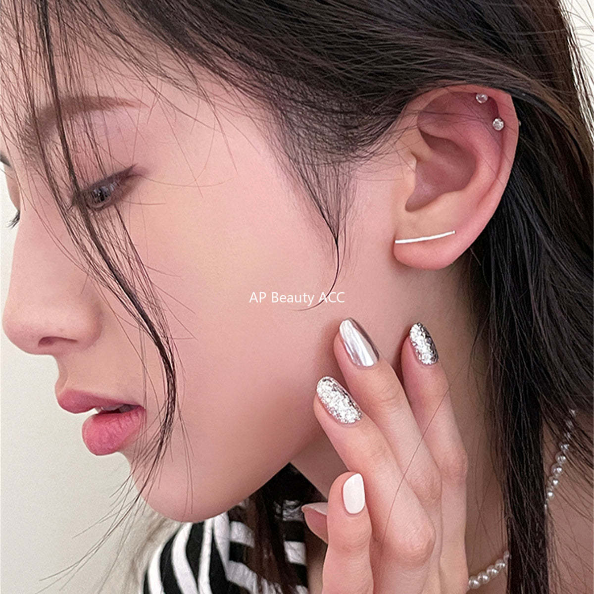 A관 - 925 은침 기하학 라인 귀걸이 [EH-3757] 25.08-4