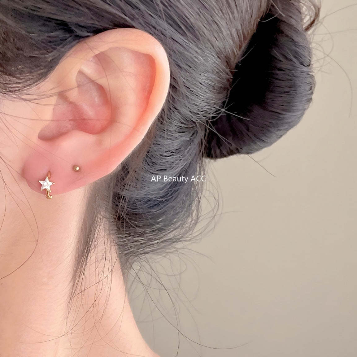 F관 - 925 실버 별 큐빅 링 귀걸이 [C1423] 25.11-4