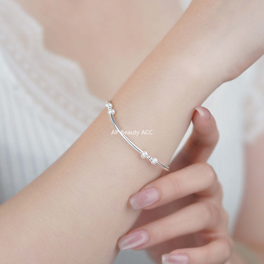 B관 - 999 실버 진주 비즈 팔찌 [YC4711SL] 25.11-4