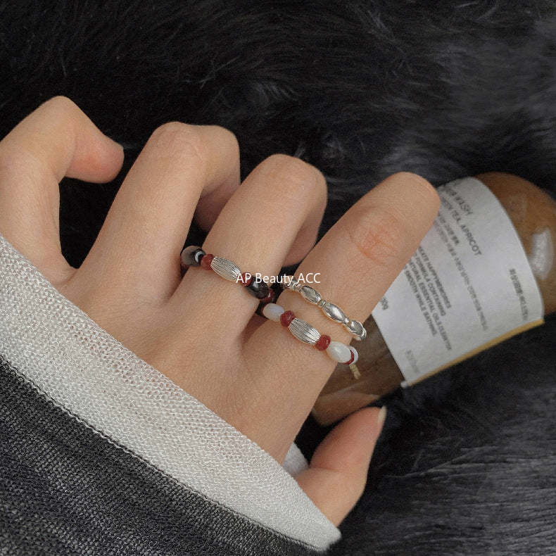 A관 - 클로버 십자가 하트 코끼리 미니 펜던트 925실버 비즈 반지 [RC] 25.11-4