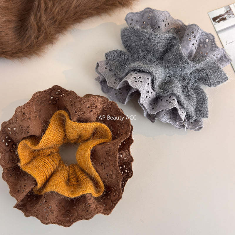 E관 - 패브릭 니트 레이스 곱창 헤어밴드 [27752] 25.12-1